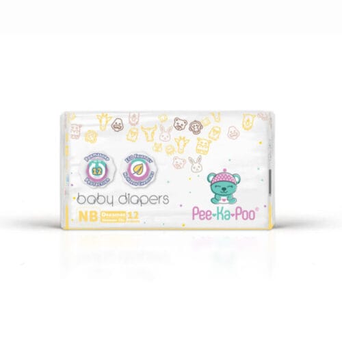 Pee-Ka-Poo Newborn 5kg Taped Diapers (12 Pieces)